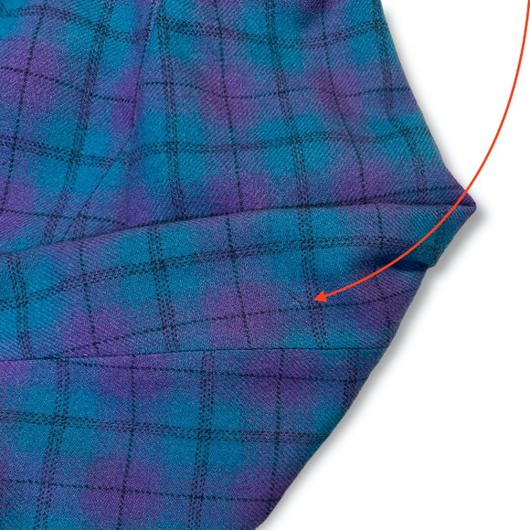 Vintage 80s Pendleton Plaid Skirt Suit Blazer Jacket Purple Aqua Blue Green M/L - Picture 10 of 11